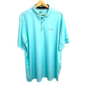 “Sea Island” Nike Golf bright teal Dry Fit Polo XL -